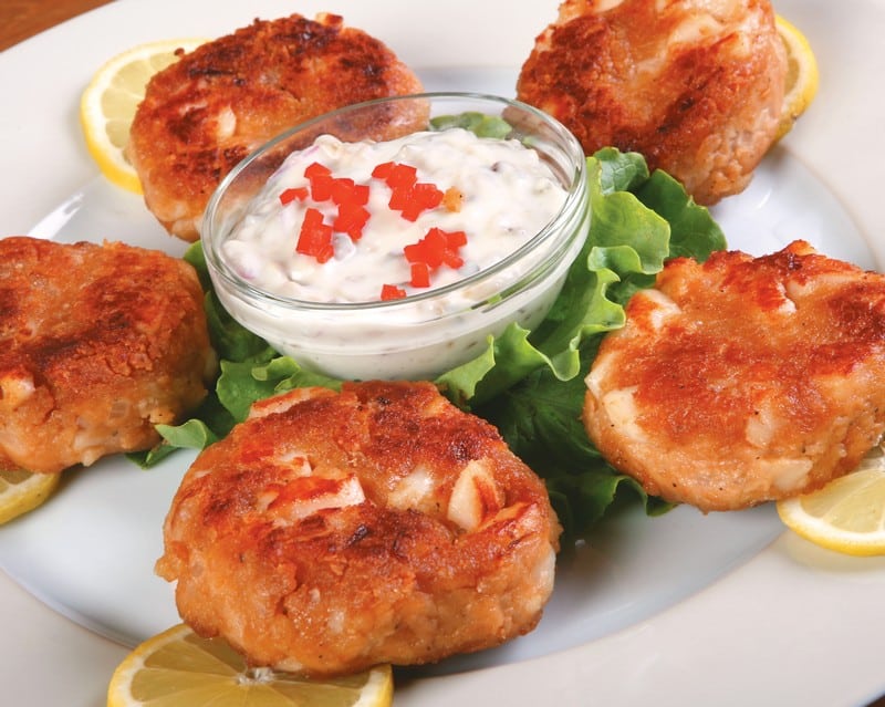 Scallop Cakes with Dipping Sauce Food Picture
