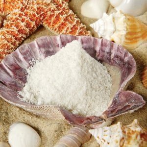Sea Salt in Shell on Sand Food Picture