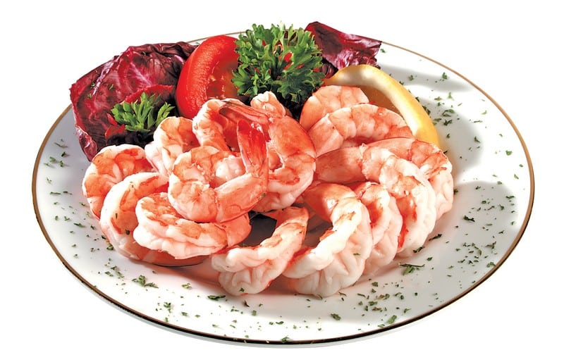Shrimp Cocktail in White Dish with Seasoning Food Picture