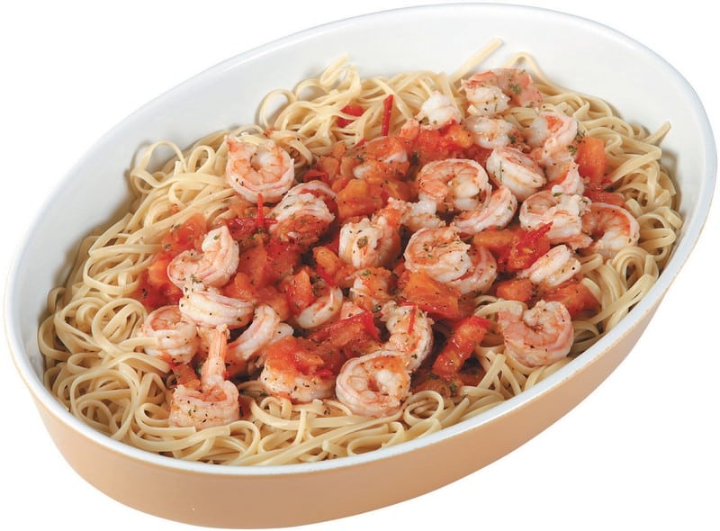 Over Shrimp Linguini in Pan Food Picture