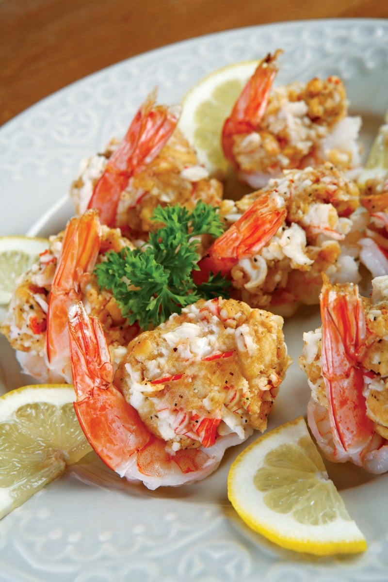 Stuffed Shrimp with Lemon and Garnish Food Picture