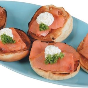 Smoked Salmon Bagels on a Plate Food Picture