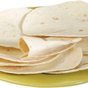 Soft Flour Tortillas on a Green Plate Food Picture
