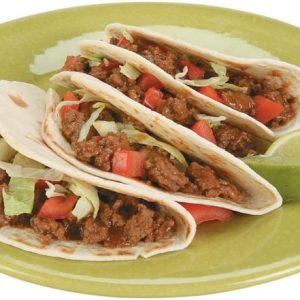 Soft Shell Tacos on a Green Plate Food Picture