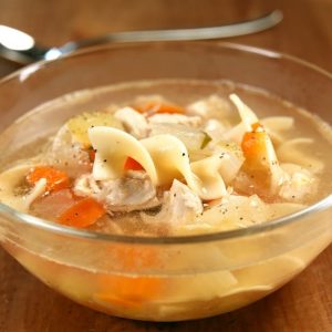 Bowl of Homemade Chicken Noodle Soup Food Picture