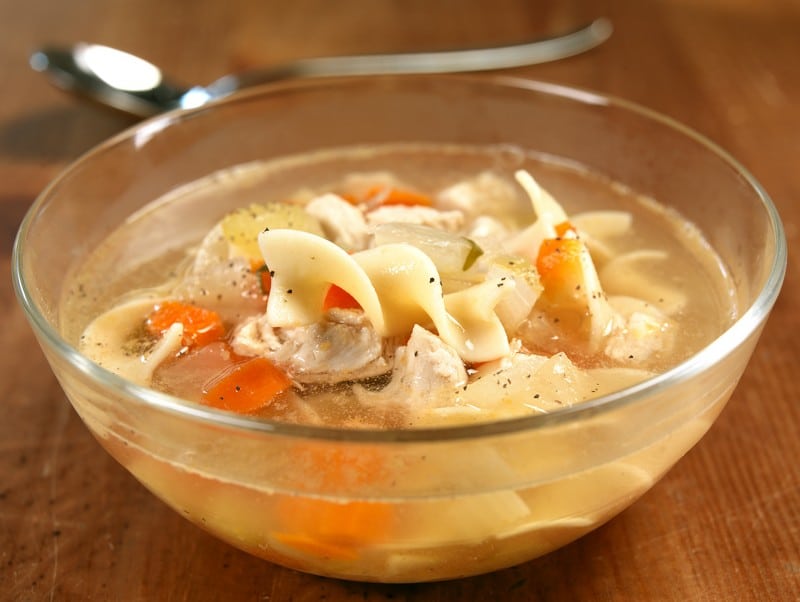 Bowl of Homemade Chicken Noodle Soup Food Picture