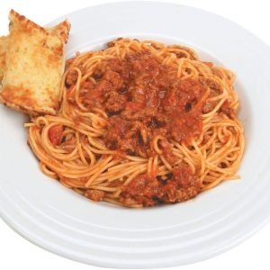 Spaghetti and Garlic Bread Food Picture