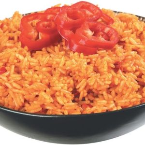 Spanish Rice in Black Bowl Food Picture