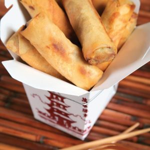 Spring Rolls in Takeout Container Food Picture