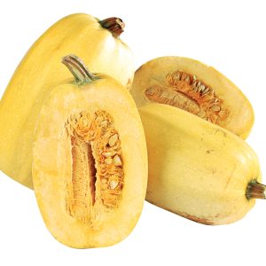 Whole and Halved Spaghetti Squash Isolated Food Picture