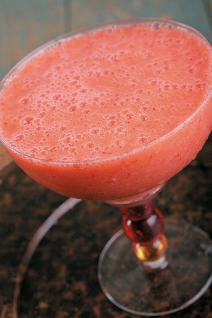 Strawberry Daiquiri in a Margarita Glass Food Picture