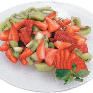 Strawberry and Kiwi Mix on a Plate Food Picture