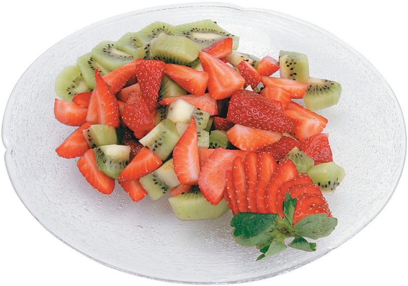 Strawberry and Kiwi Mix on a Plate Food Picture