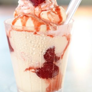 Strawberry Sundae with Fruit Topping Food Picture