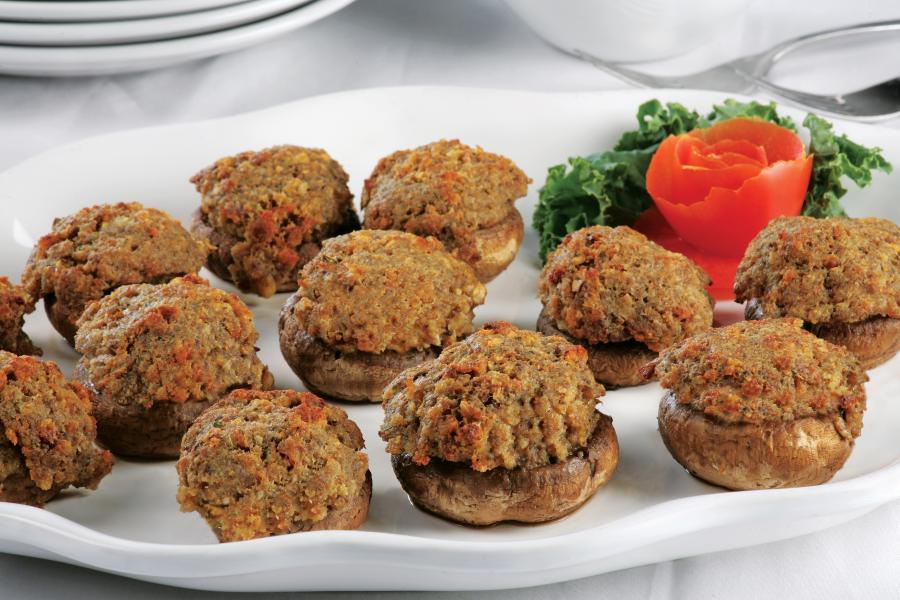 Stuffed Mushrooms on a Plate Food Picture