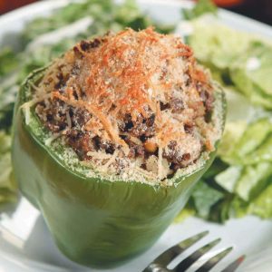 A Stuffed Pepper on a Plate Food Picture
