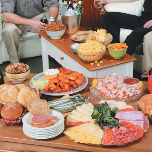 Superbowl Food Assortment on Tables Food Picture