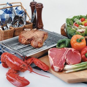 Surf and Turf with Veggies and Picnic Food Picture