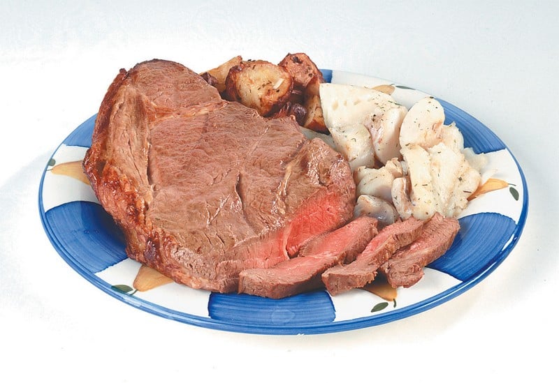 Surf and Turf on Decorative Plate Food Picture