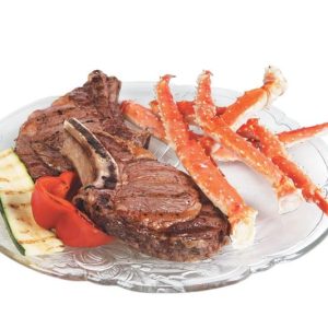 Surf and Turf on Clear Plate Food Picture