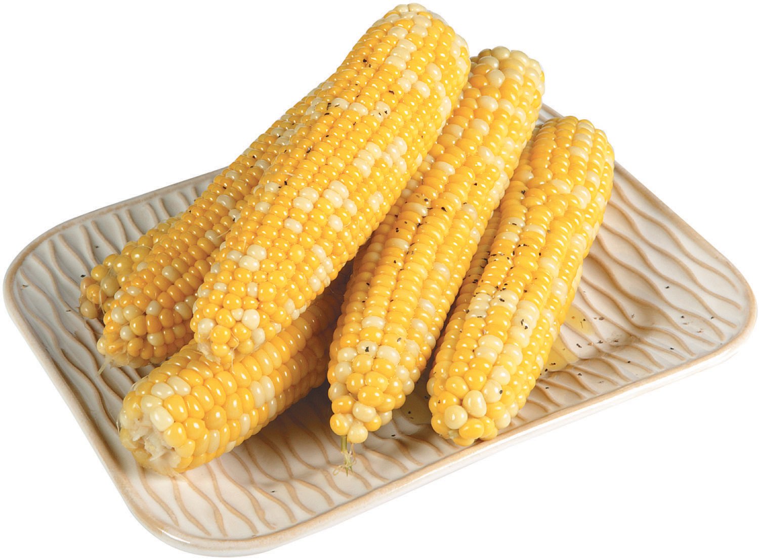 Cooked Sweet Corn on the Cob on a Plate Food Picture