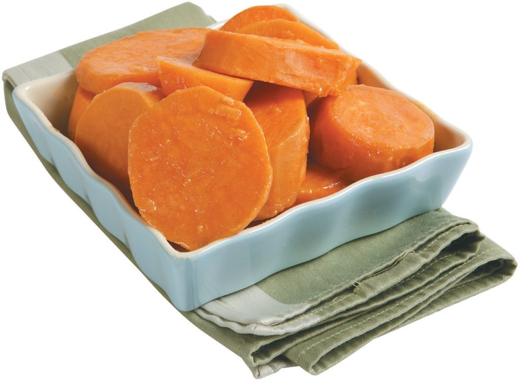 Sweet Potatoes in Pan Sitting on a Napkin Food Picture