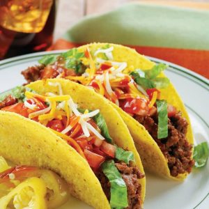 Tacos on White and Green Plate Food Picture