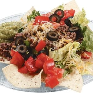 Taco Salad on Glass Plate Food Picture