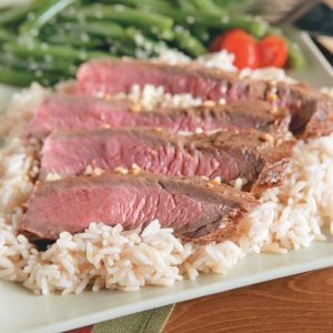 Teriyaki Flank Steak over Rice Food Picture