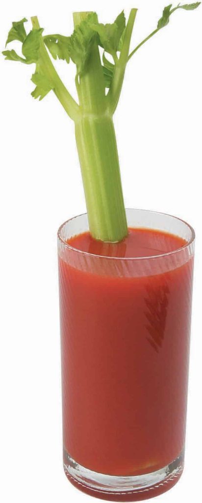 A Glass of Tomato Juice with Celery Food Picture