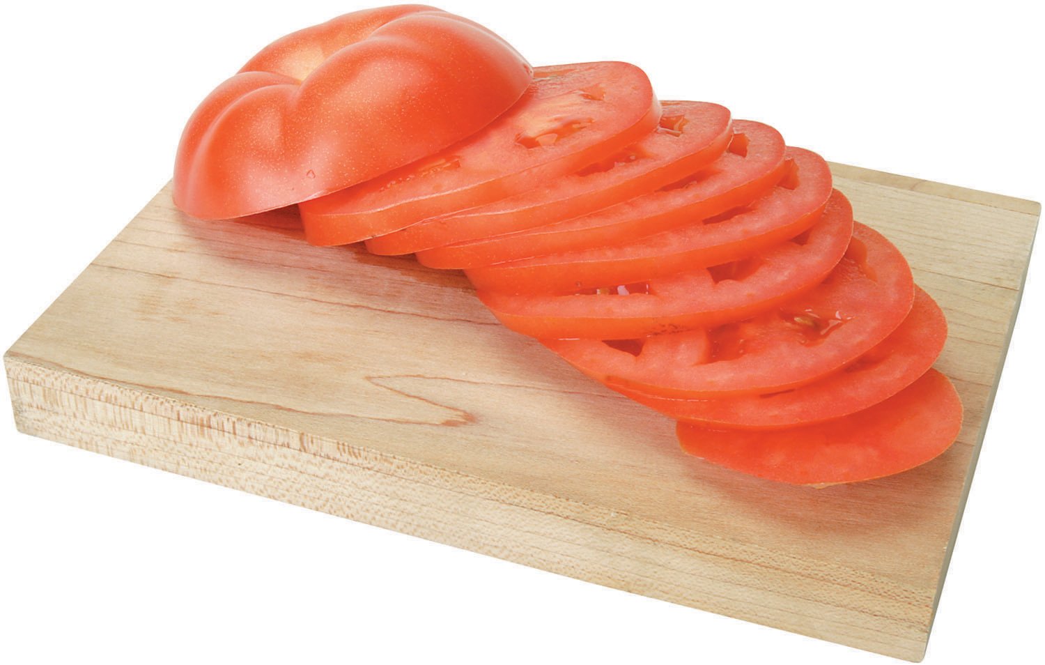 Tomato Slices on Wooden Board Food Picture