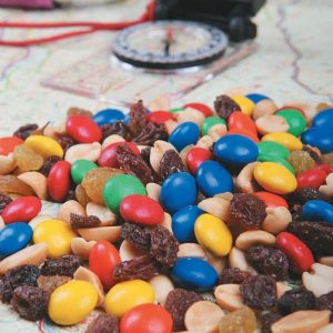Trail Mix on Map Surface Food Picture