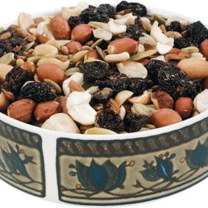 Trail Mix in a Floral Bowl Food Picture