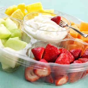 Fresh Fruit Tray with Dip on Table Food Picture