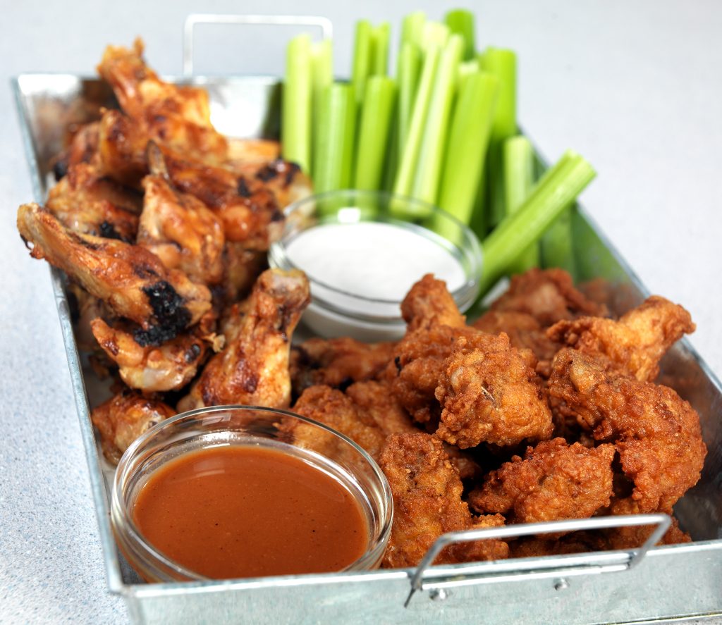 BBQ Chicken Wing Party Tray with Celery Food Picture