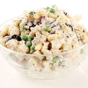 Tuna Macaroni Salad in Clear Bowl Food Picture