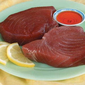 Tuna Steaks on Green Plate Food Picture