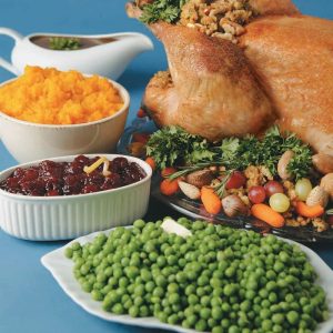 Turkey Dinner with Peas and Sides Food Picture