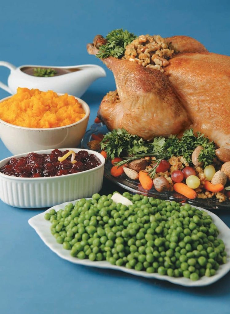 Turkey Dinner with Peas and Sides Food Picture