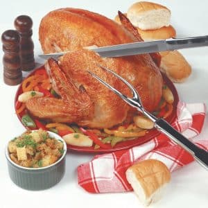 Turkey Dinner Napkin and Rolls Food Picture