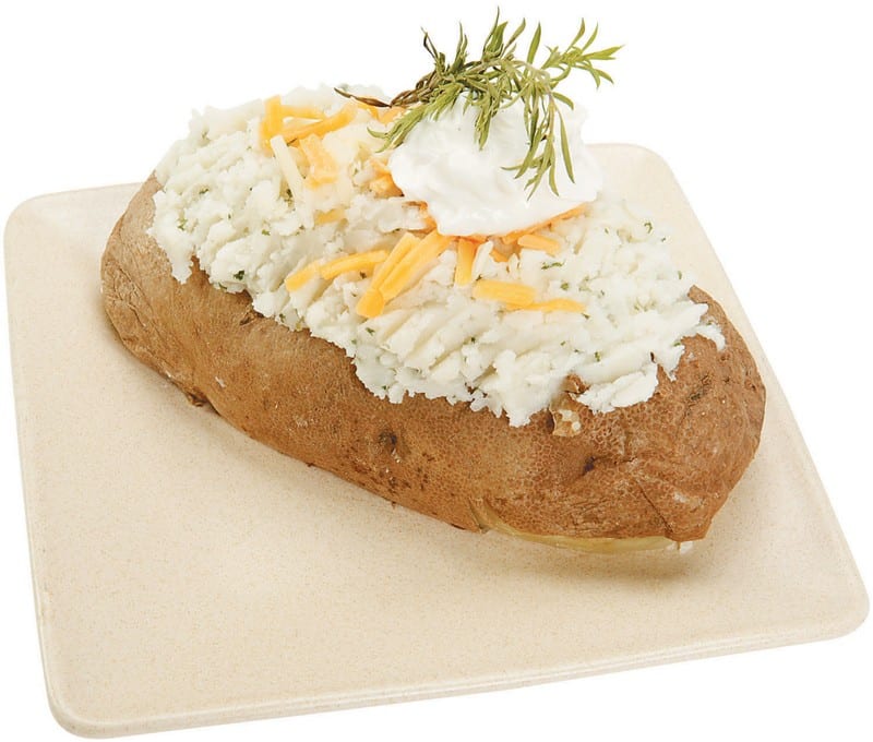 Twice Baked Potatoes on White Plate Food Picture