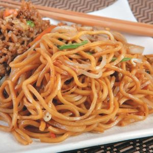 Vegetable Low Mein with Rice Food Picture