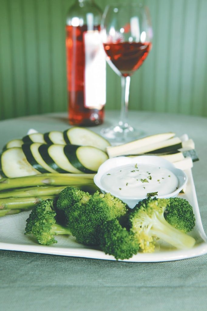 Vegetable Tray with Wine Food Picture