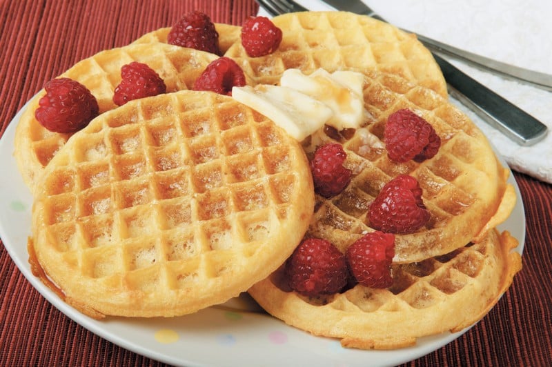 Waffles with Raspberries Food Picture