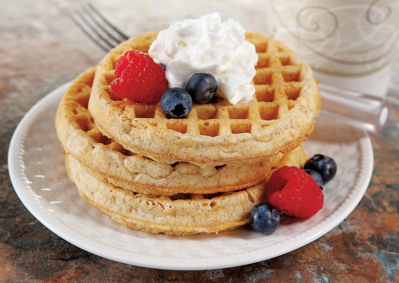 Waffles With Whip Cream and Berries Food Picture