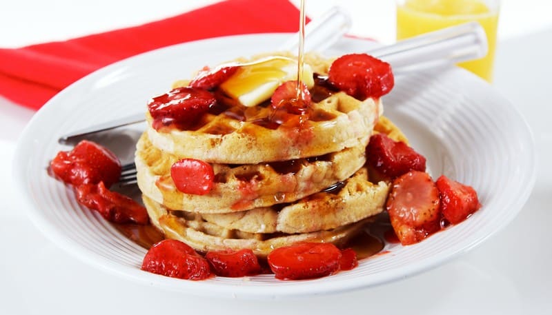 Waffles With Strawberries Food Picture