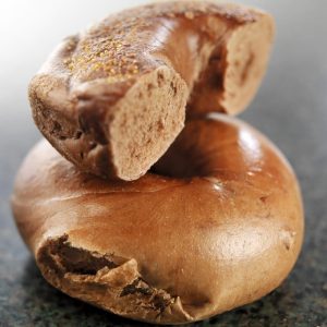 Whole and Half Wheat Bagel on Table Food Picture