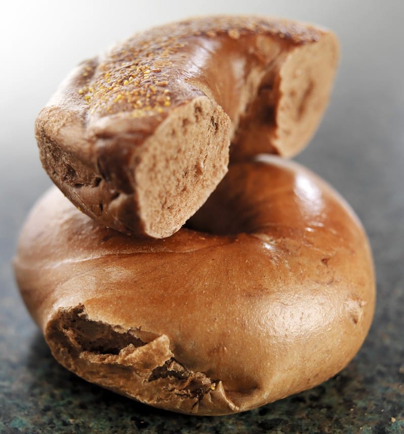 Whole and Half Wheat Bagel on Table Food Picture