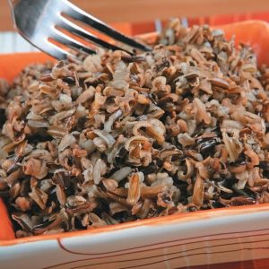 Quinoa and Wild Rice in Ceramic Orange Bowl Food Picture