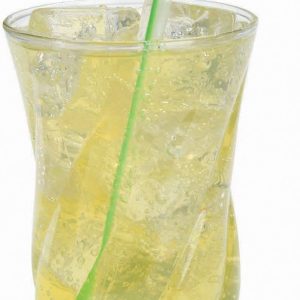 Yellow Soda in a Glass with a Straw Food Picture